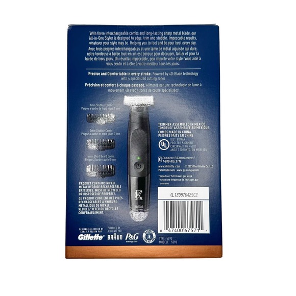 King C Gillette | Men | NIB All-In-One Styler Cordless Stubble Trimmer - Picture 4 of 8